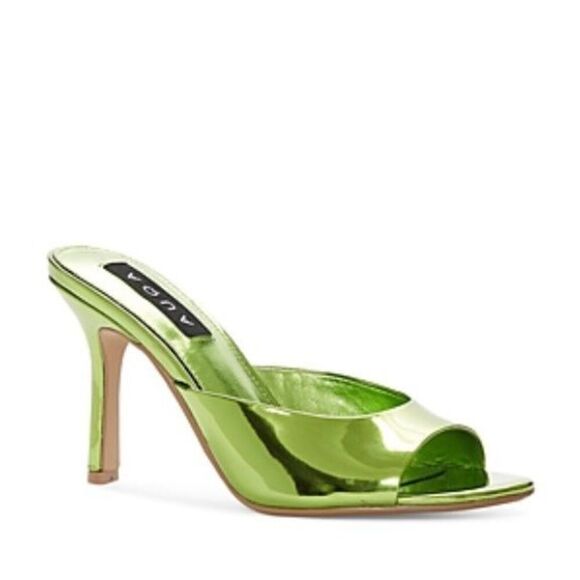 AQUA - 🎉HP🎉 NWT L Sz 7.5 Maeve Reilly Lucio High Heel Slides/Metallic Emerald - Picture 11 of 14